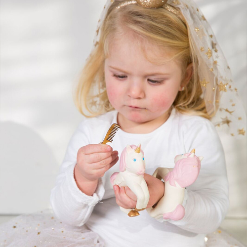 オルゴナイト　ユニコーン　リボン　〜台座付き〜 Lovabies ZeeZee | Storytelling Unicorn Toy | PlayShifu